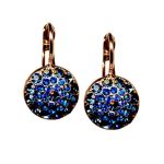 Earrings By Mariana Woman Beautiful Montana Blue and Capri Blue Swarovski Crystals