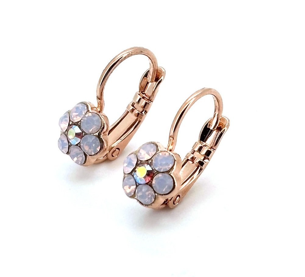 E-1166-1-395-RG6 (3) Earrings by Mariana Woman Dainty Floral Rose Opal Swarovski Crystals - Image 1