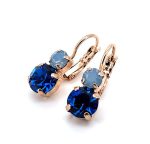 Earrings by Mariana Woman Elegant Capri Blue and Opal Swarovski Crystals - Image 2