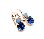 Earrings by Mariana Woman Elegant Capri Blue and Opal Swarovski Crystals - Image 3