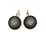 Earrings by Mariana Woman Glamorous Jet and Olivine Swarovski Crystals