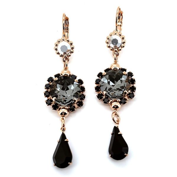 Earrings by Mariana Woman Sophisticated Black Diamond and Jet Swarovski Crystals