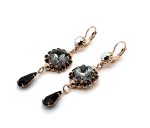 Earrings by Mariana Woman Sophisticated Black Diamond and Jet Swarovski Crystals - Image 2