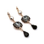 Earrings by Mariana Woman Sophisticated Black Diamond and Jet Swarovski Crystals - Image 3