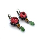 Earrings by Mariana Woman Ethereal Rose and Green Swarovski Crystals - Image 7