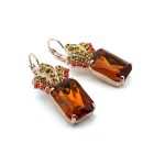 Earrings By Mariana Woman Opulent Topaz and Rose Peach Swarovski Crystals - Image 3