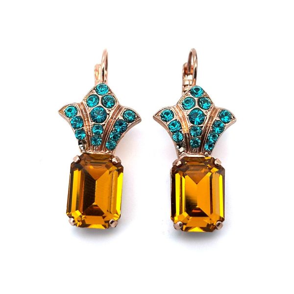Earrings by Mariana Woman Alluring Topaz and Blue Zircon Swarovski Crystals
