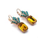 Earrings by Mariana Woman Alluring Topaz and Blue Zircon Swarovski Crystals - Image 3