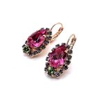 Earrings by Mariana Woman Luxurious Rose and Tanzanite Swarovski Crystals - Image 2