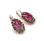 Earrings by Mariana Woman Luxurious Rose and Tanzanite Swarovski Crystals - Image 3