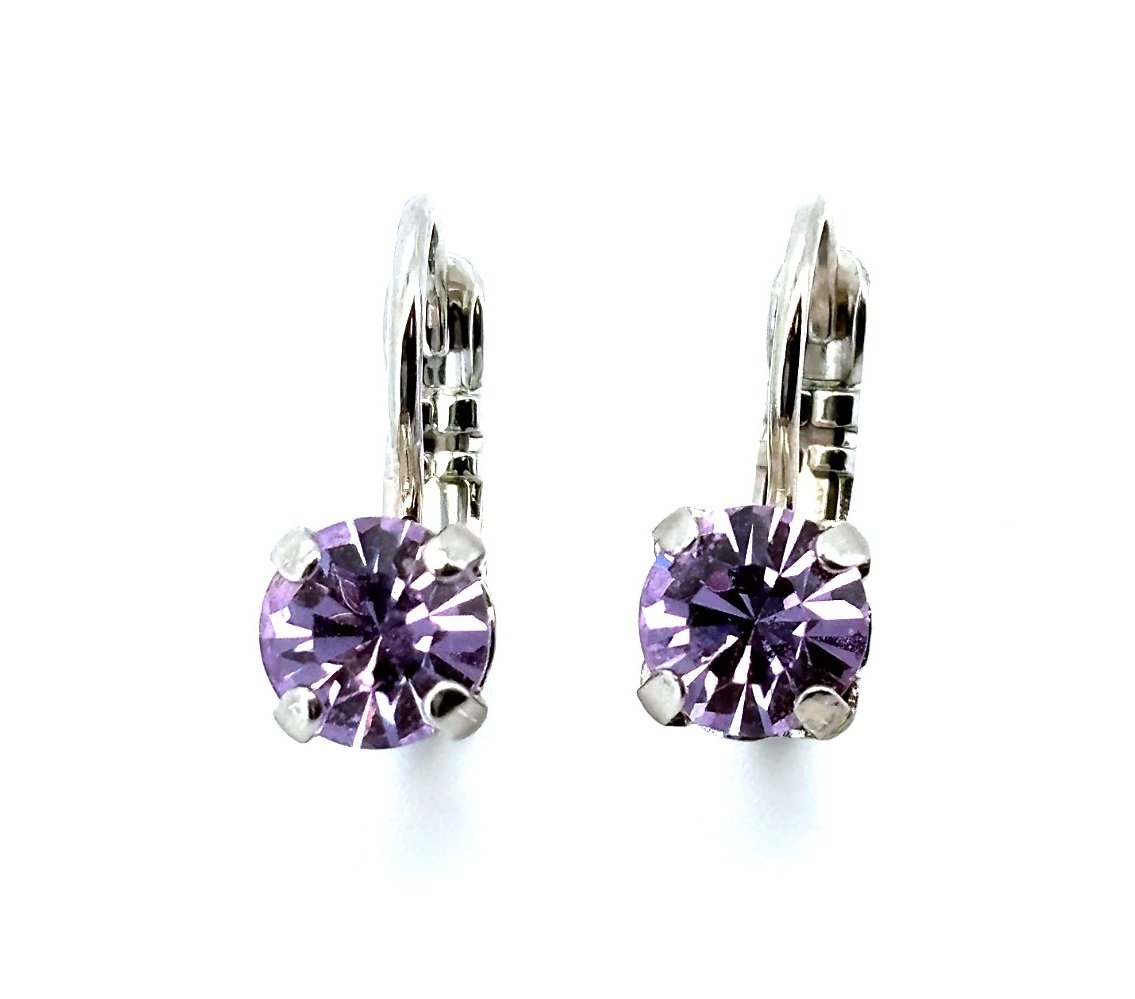 E-1430-371-SP6 (1) Earrings by Mariana Woman Opulent Violet Swarovski Crystals - Image 1