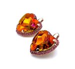 Earrings by Mariana Woman Stunning Astral Pink and Fuchsia Swarovski Crystals - Image 2