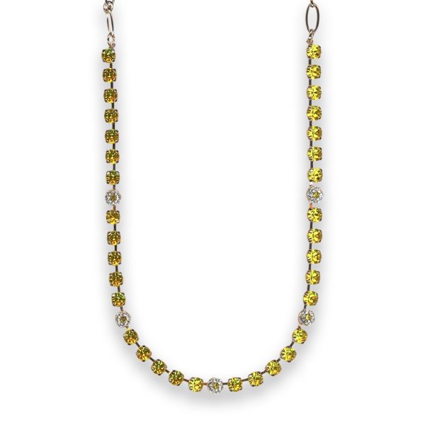 Necklace by Mariana Woman Dainty Floral Yellow and Moonlight Swarovski Crystals