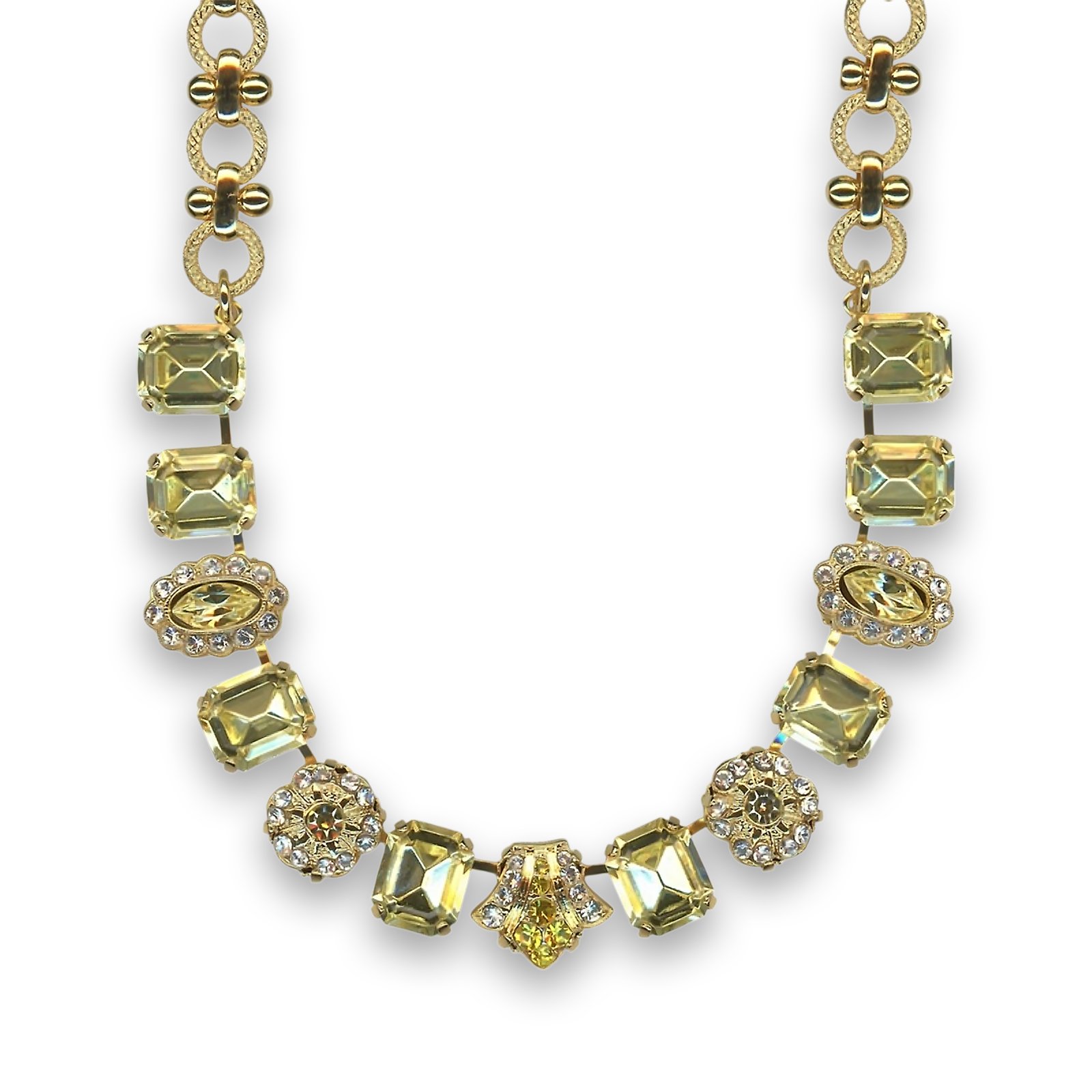 N-3014-1164-YG (1) Necklace by Mariana Woman Elegant Jonquil and Moonlight Swarovski Crystals - Image 1