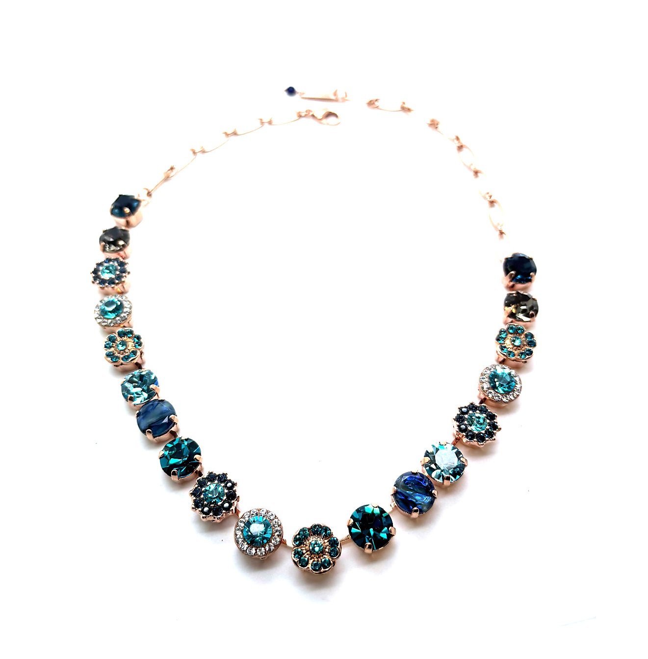N-3084-1114-RG (1) Necklace by Mariana Woman Gorgeous Montana and Teal Swarovski Crystals - Image 1