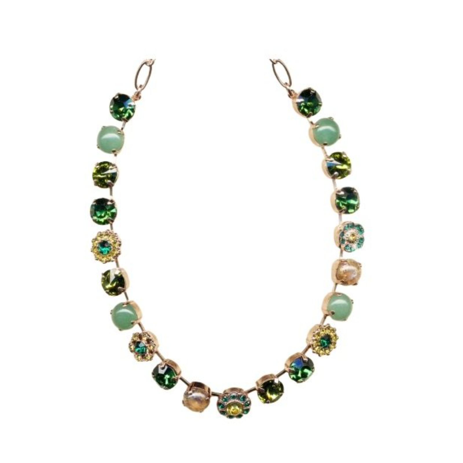 N-3174-787-RG Necklace By Mariana Woman Elegant Emerald and Jonquil Swarovski Crystals - Image 1