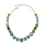Necklace by Mariana Woman Exquisite Turquoise Mineral and Opal Swarovski Crystals
