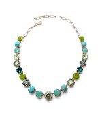 Necklace by Mariana Woman Exquisite Turquoise Mineral and Opal Swarovski Crystals
