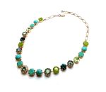 Necklace by Mariana Woman Exquisite Turquoise Mineral and Opal Swarovski Crystals - Image 2