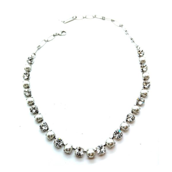 Necklace by Mariana Woman Timeless Pearl and Clear Swarovski Crystals