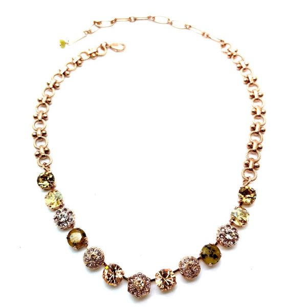 Necklace by Mariana Woman Ethereal Golden and Peach Swarovski Crystals