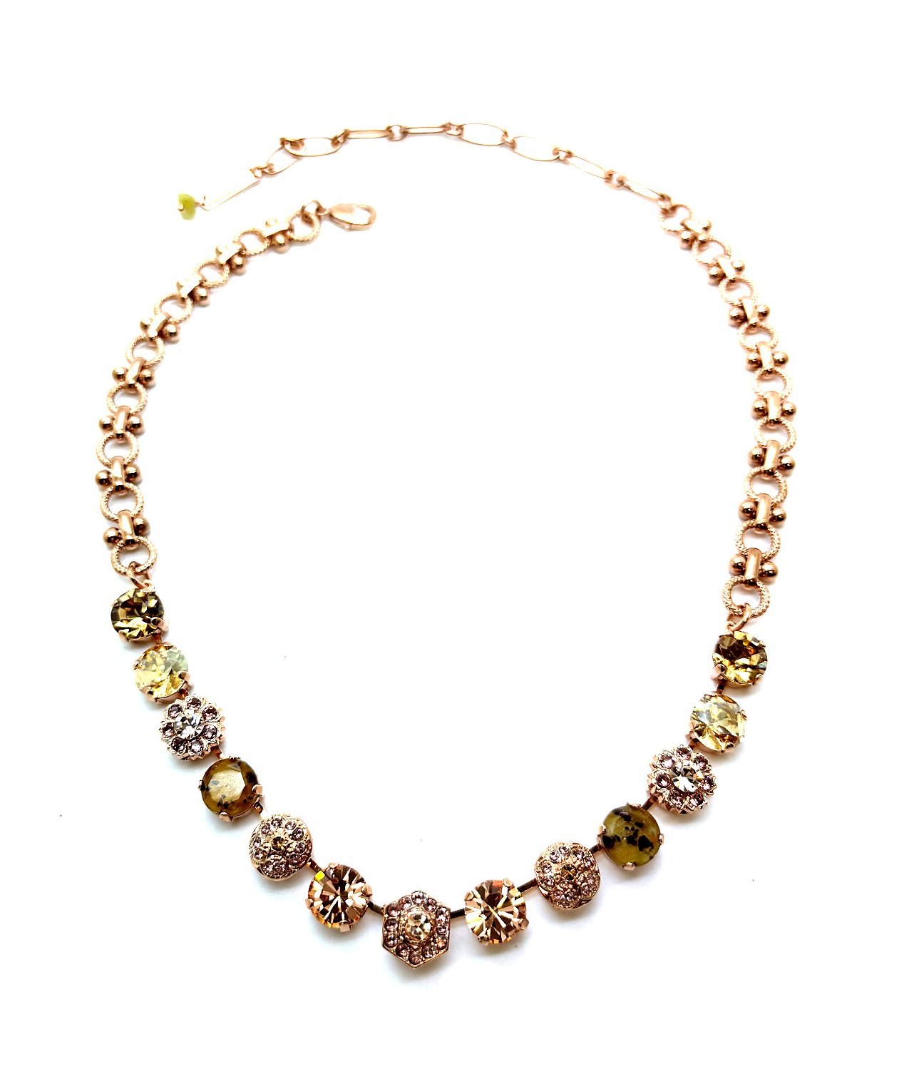 N-3411-1119-RG (1) Necklace by Mariana Woman Ethereal Golden and Peach Swarovski Crystals - Image 1