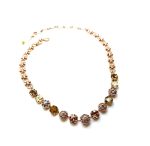 Necklace by Mariana Woman Ethereal Golden and Peach Swarovski Crystals - Image 3