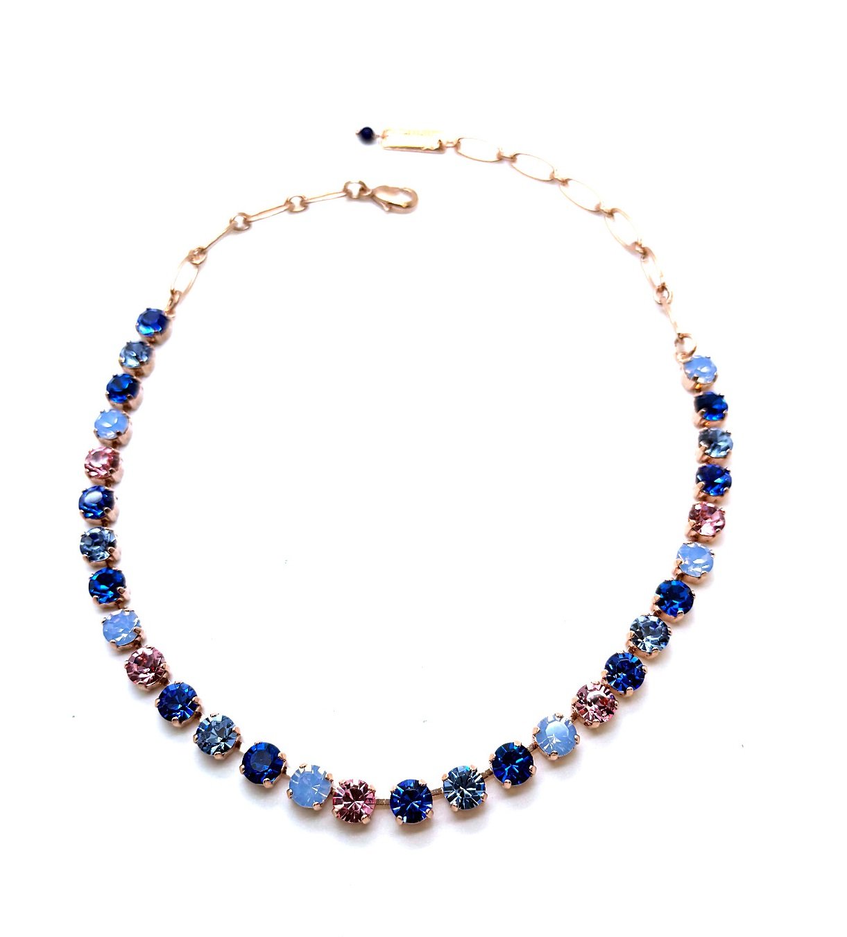 N-3435-1068-RG (1) Necklace by Mariana Woman Elegant Capri Blue and Opal Swarovski Crystals - Image 1