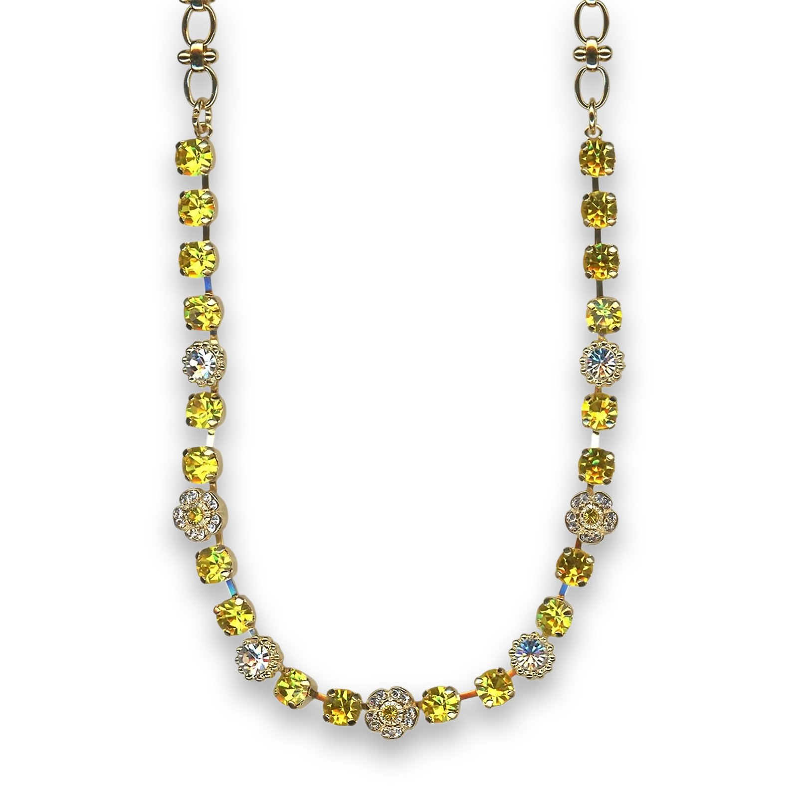 N-3504-2-1164-YG (1) Necklace by Mariana Woman Floral Yellow and Moonlight Swarovski Crystals - Image 1