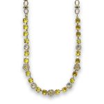 Necklace by Mariana Woman Floral Yellow and Moonlight Swarovski Crystals - Image 2