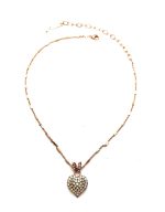 Necklace Pendant By Mariana Woman Heart Encrusted Moonlight and Silk Swarovski Crystals - Image 2