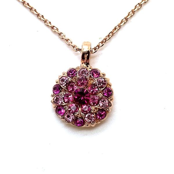 Necklace Pendant by Mariana Woman Lovely Rose and Fuchsia Swarovski Crystals