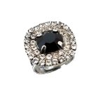 Ring by Mariana Woman Elegant Jet and Clear Swarovski Crystals - Image 2