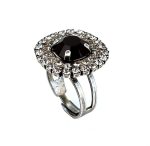 Ring by Mariana Woman Elegant Jet and Clear Swarovski Crystals - Image 3