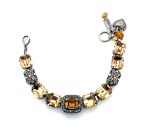 Bracelet By Mariana Woman Beautiful Champagne and Amber Swarovski Crystals - Image 2