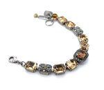 Bracelet By Mariana Woman Beautiful Champagne and Amber Swarovski Crystals - Image 3