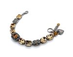 Bracelet By Mariana Woman Beautiful Champagne and Amber Swarovski Crystals