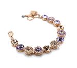 Bracelet by Mariana Woman Beautiful Violet and Peach Swarovski Crystals - Image 3