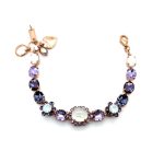 Bracelet by Mariana Woman Gorgeous White Shell Mineral and Amethyst Swarovski Crystals