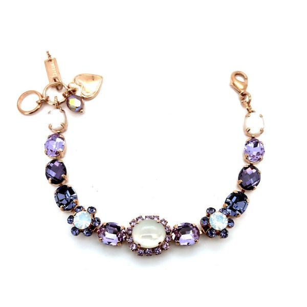 Bracelet by Mariana Woman Gorgeous White Shell Mineral and Amethyst Swarovski Crystals