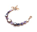 Bracelet by Mariana Woman Gorgeous White Shell Mineral and Amethyst Swarovski Crystals - Image 2