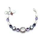 Bracelet by Mariana Woman Exquisite White Shell Mineral and Violet Swarovski Crystals