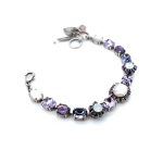 Bracelet by Mariana Woman Elegant White Shell Mineral and Amethyst Swarovski Crystals - Image 3