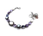Bracelet by Mariana Woman Elegant White Shell Mineral and Amethyst Swarovski Crystals - Image 2