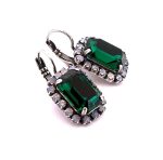 Earrings by Mariana Woman Glamorous Emerald and Opal Swarovski Crystals - Image 3