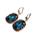 Earrings by Mariana Woman Gorgeous Blue Zircon and Siam Swarovski Crystals - Image 2