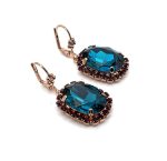 Earrings by Mariana Woman Gorgeous Blue Zircon and Siam Swarovski Crystals - Image 3