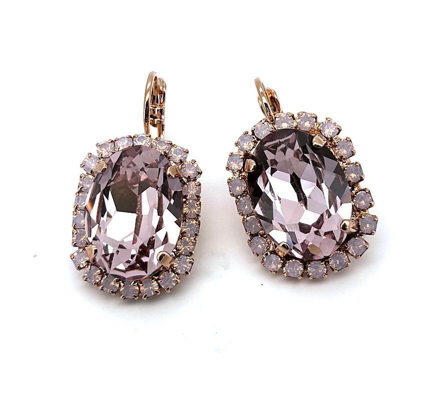 E-1090-1-1063-RG6 (1) Earrings by Mariana Woman Lovely Rose Swarovski Crystals - Image 1