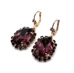 Earrings by Mariana Woman Elegant Amethyst Swarovski Crystals - Image 2
