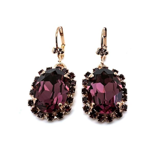 Earrings by Mariana Woman Elegant Amethyst Swarovski Crystals